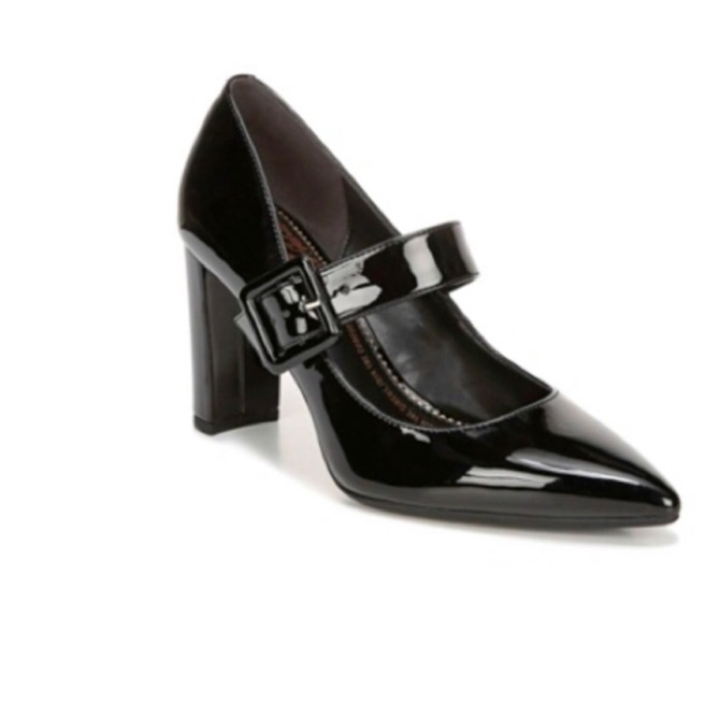 Black Patent Heeled Mary Janes